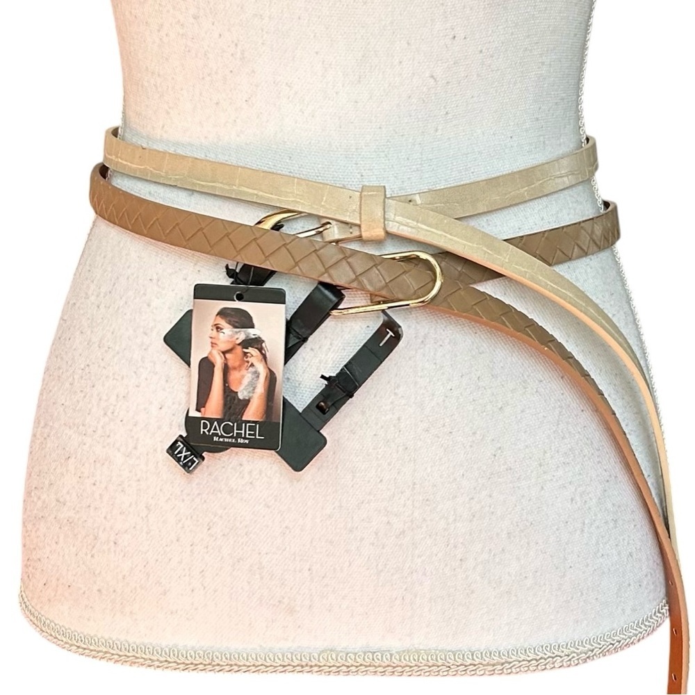 NEW Rachel Roy Variety Two Pack Faux Leather Fashion Skinny Belts Women
Large